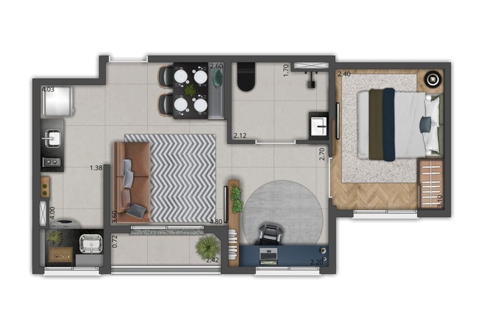 Apartamento, 1 quarto, 39 m² - Foto 1