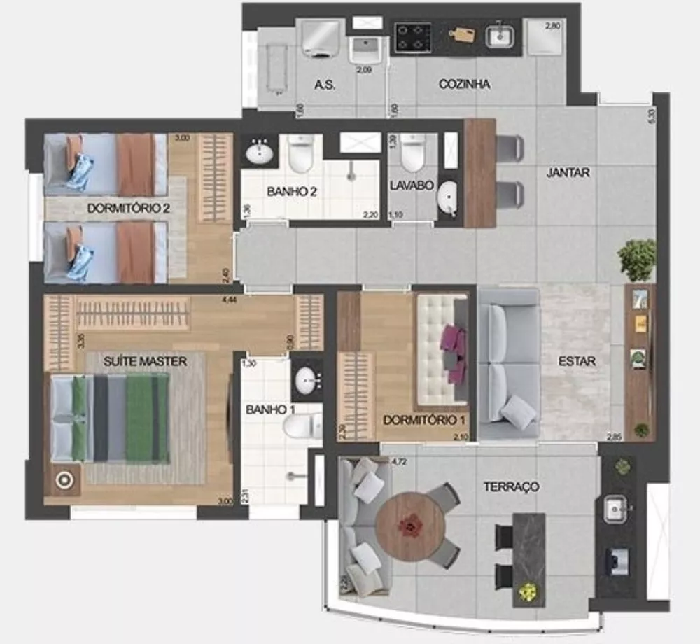 Apartamento, 3 quartos, 81 m² - Foto 43