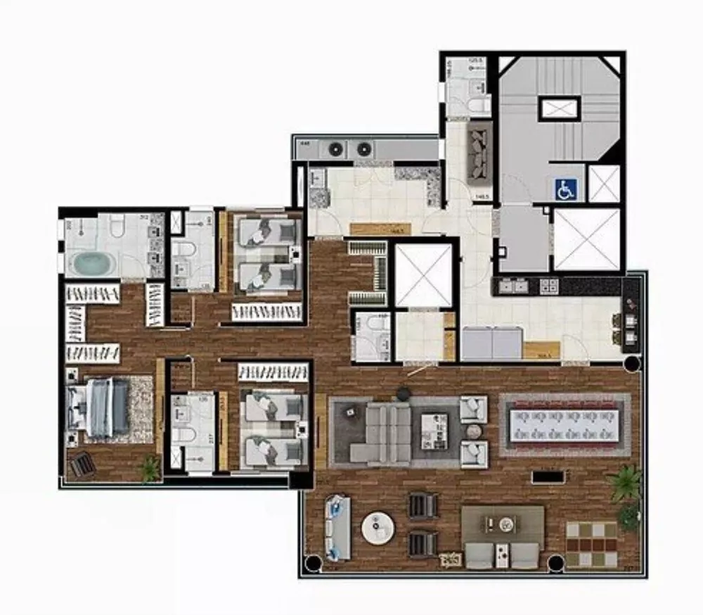 Apartamento à venda com 3 quartos, 205m² - Foto 3