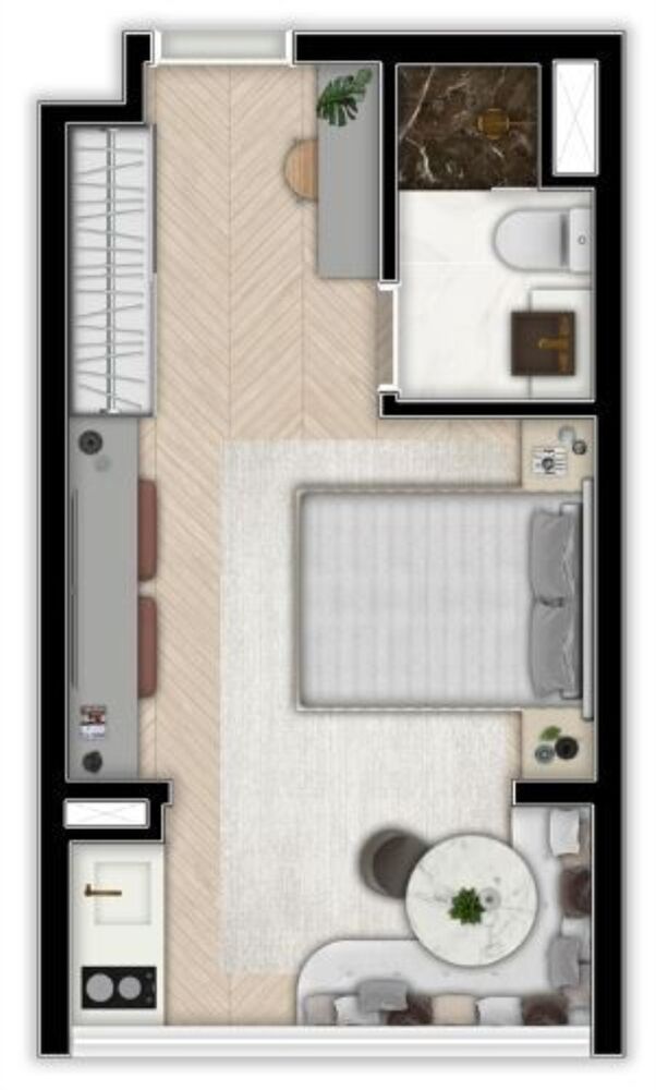 Apartamento, 1 quarto, 33 m² - Foto 2