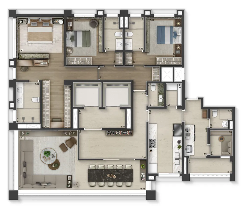 Apartamento, 4 quartos, 263 m² - Foto 2
