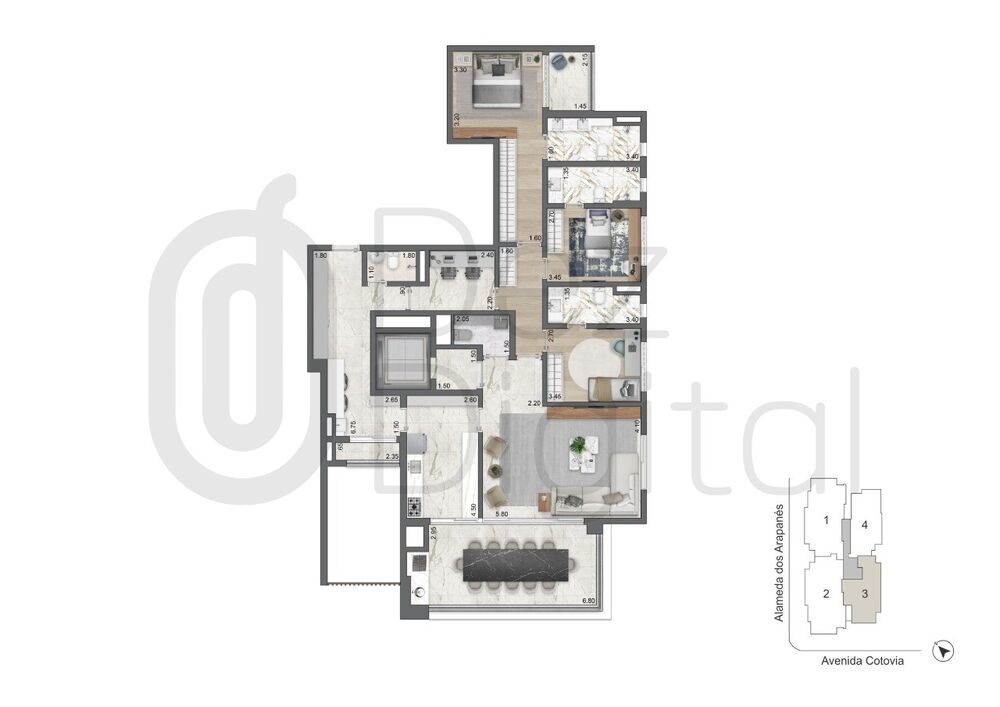 Apartamento, 3 quartos, 174 m² - Foto 3