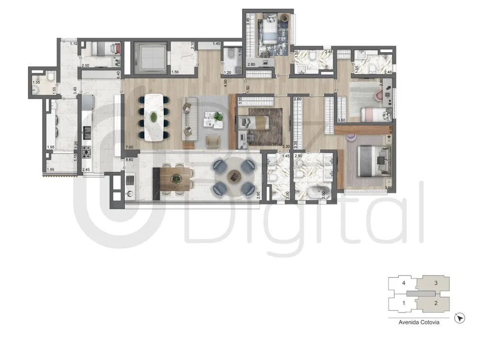 Apartamento, 3 quartos, 174 m² - Foto 14