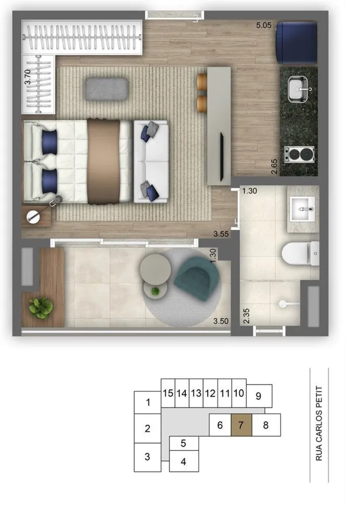 Apartamento, 1 quarto, 46 m² - Foto 6