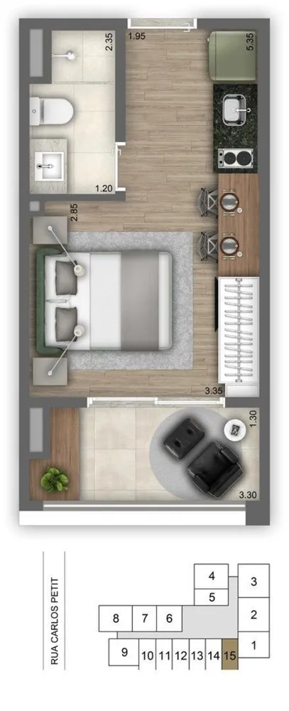 Apartamento, 1 quarto, 46 m² - Foto 15
