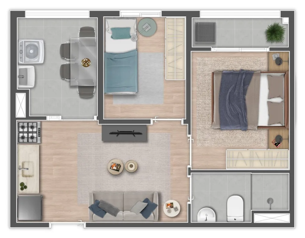 Apartamento, 2 quartos, 35 m² - Foto 3