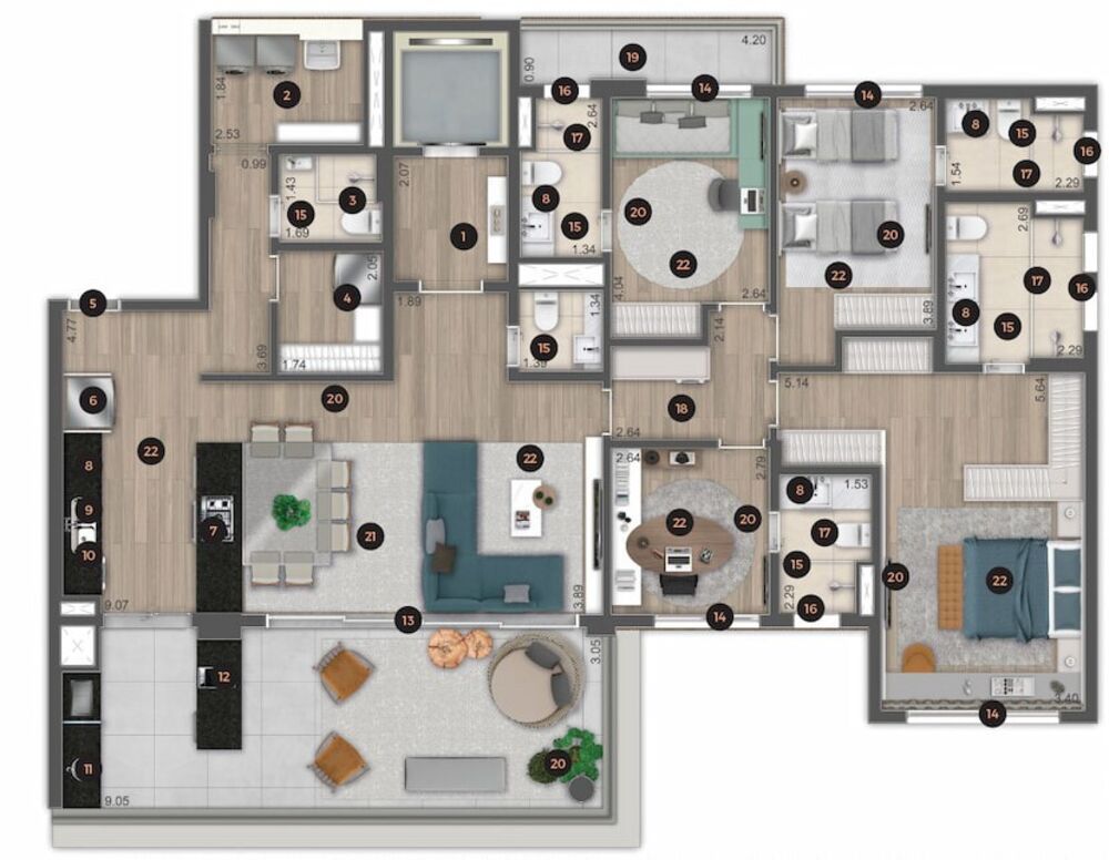 Apartamento, 4 quartos, 151 m² - Foto 7