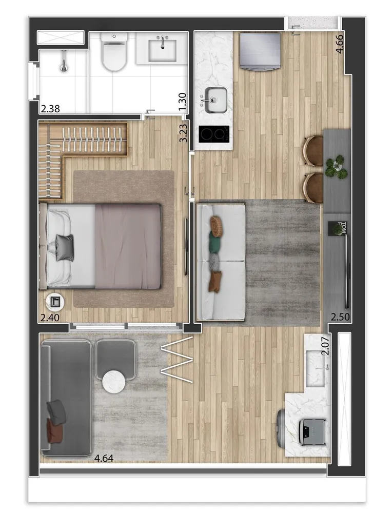 Apartamento, 1 quarto, 38 m² - Foto 12