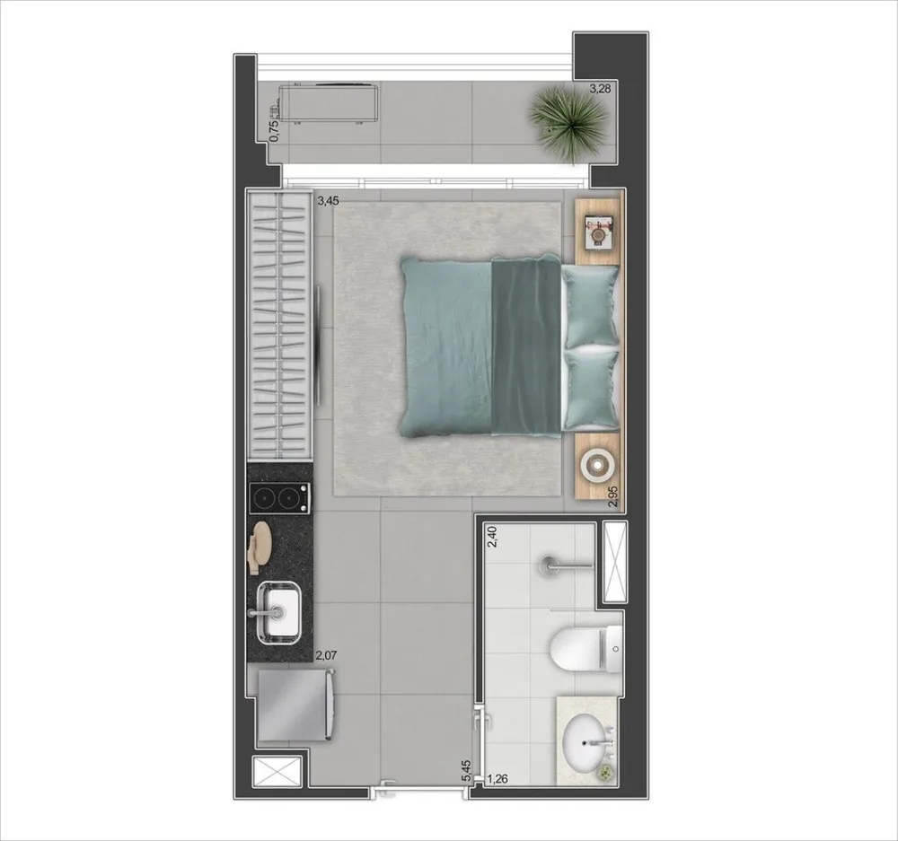 Apartamento, 1 quarto, 30 m² - Foto 12