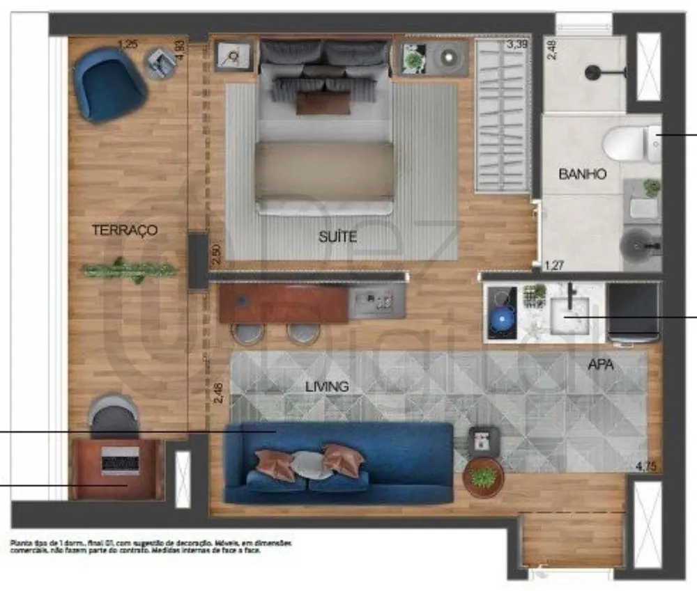 Apartamento, 1 quarto, 35 m² - Foto 2