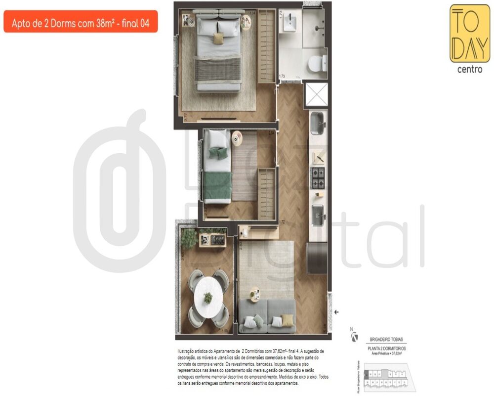 Apartamento, 2 quartos, 38 m² - Foto 8