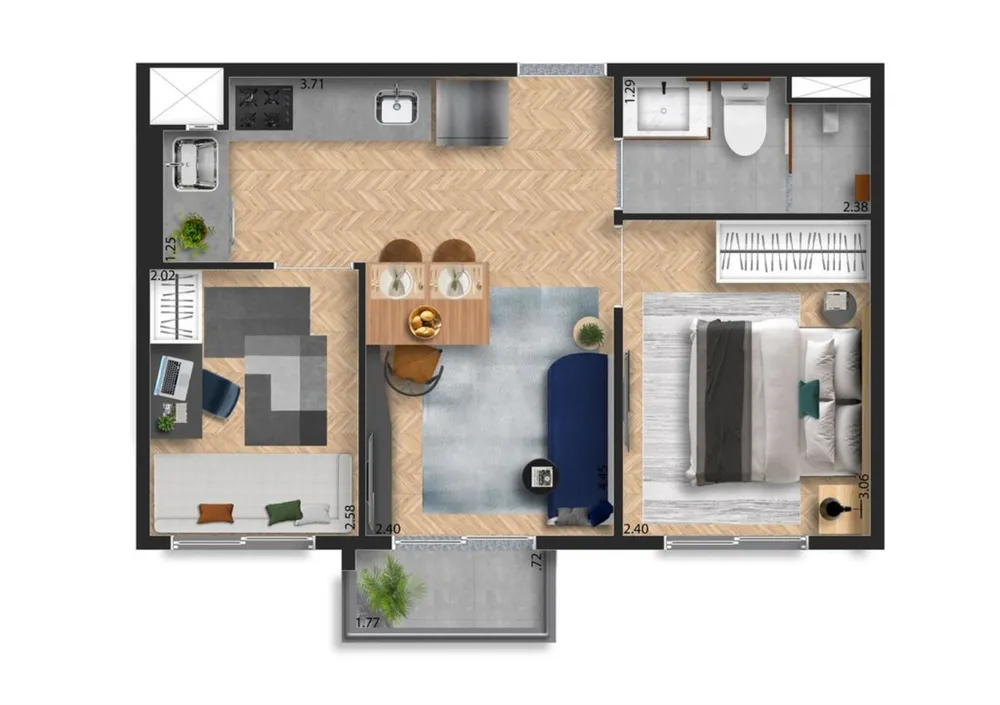 Apartamento, 2 quartos, 35 m² - Foto 8