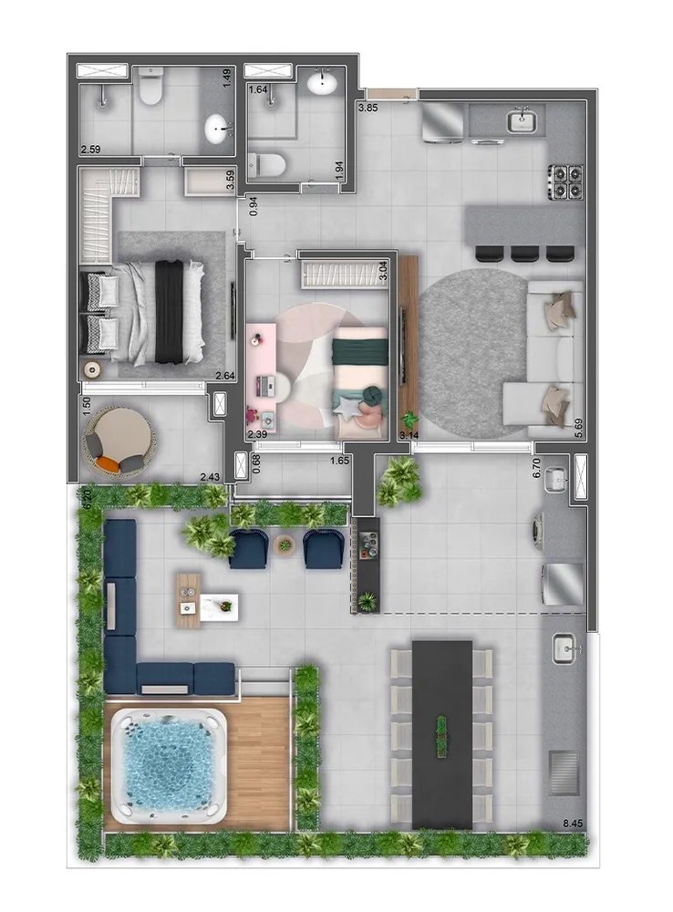 Apartamento, 2 quartos, 69 m² - Foto 8