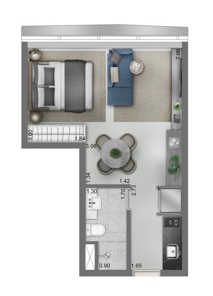 Apartamento, 1 quarto, 33 m² - Foto 12
