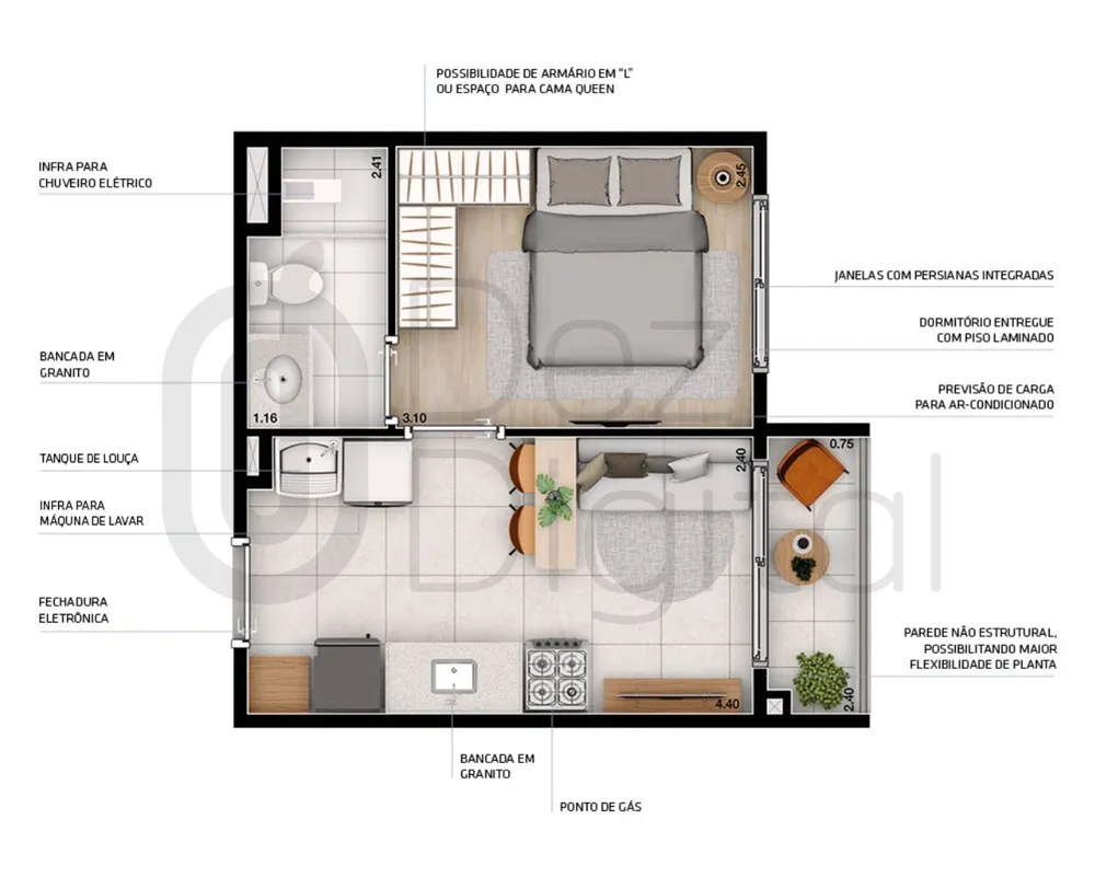 Apartamento, 2 quartos, 36 m² - Foto 9