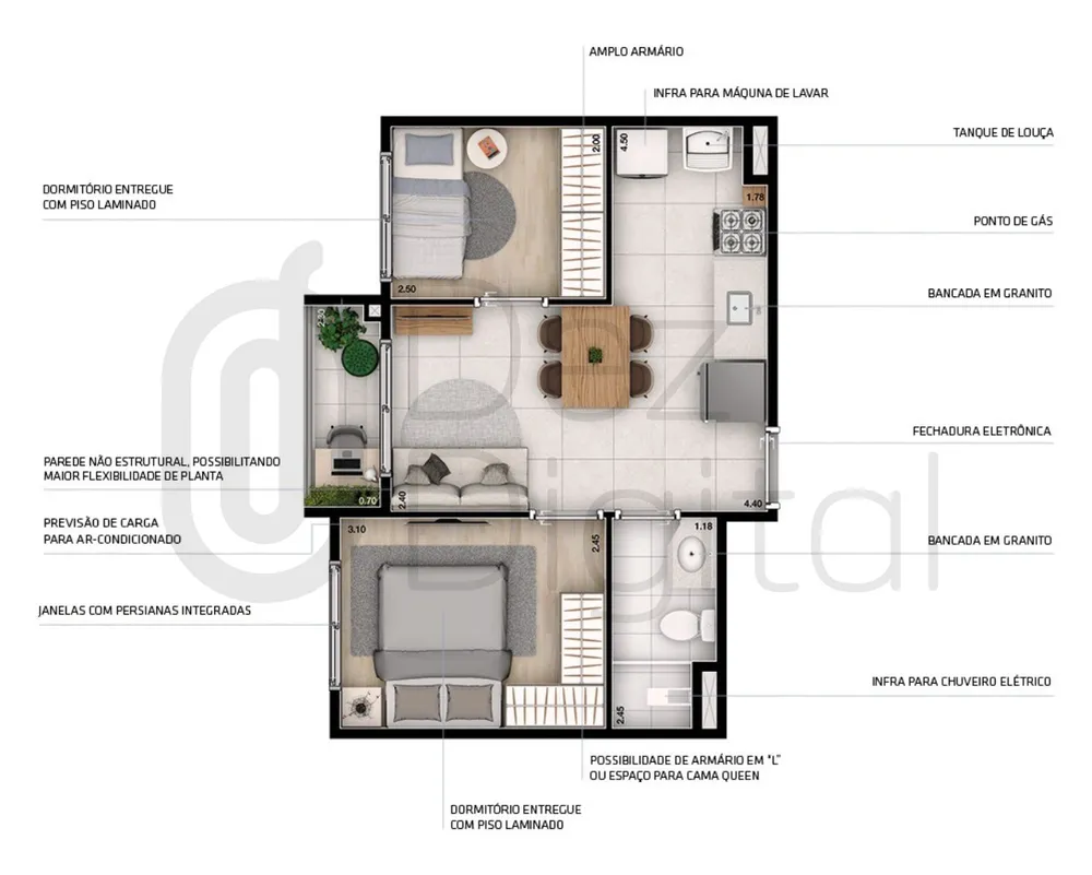 Apartamento, 2 quartos, 36 m² - Foto 10