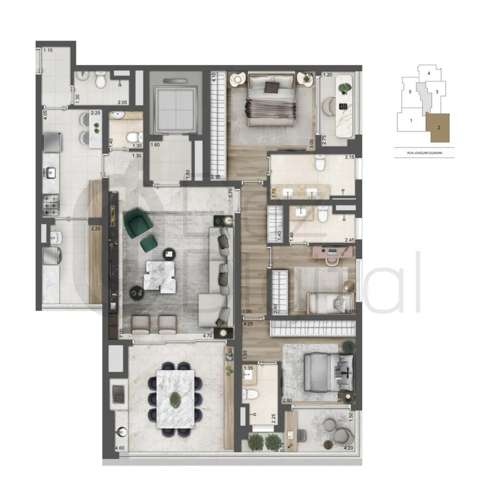 Apartamento, 3 quartos, 156 m² - Foto 1