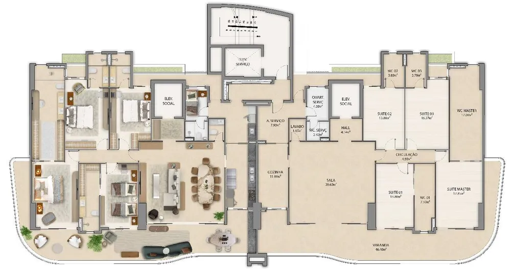 Apartamento, 4 quartos, 252 m² - Foto 3