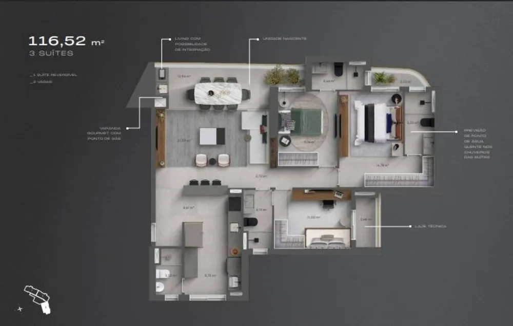 Apartamento, 3 quartos, 116 m² - Foto 12