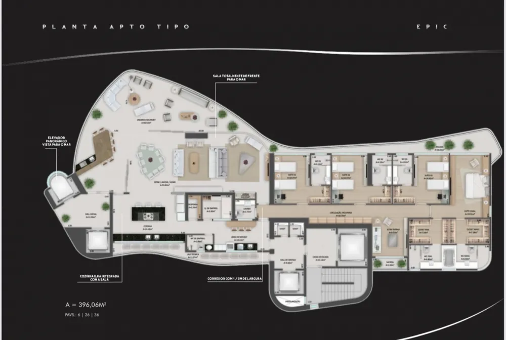Apartamento, 4 quartos, 400 m² - Foto 3