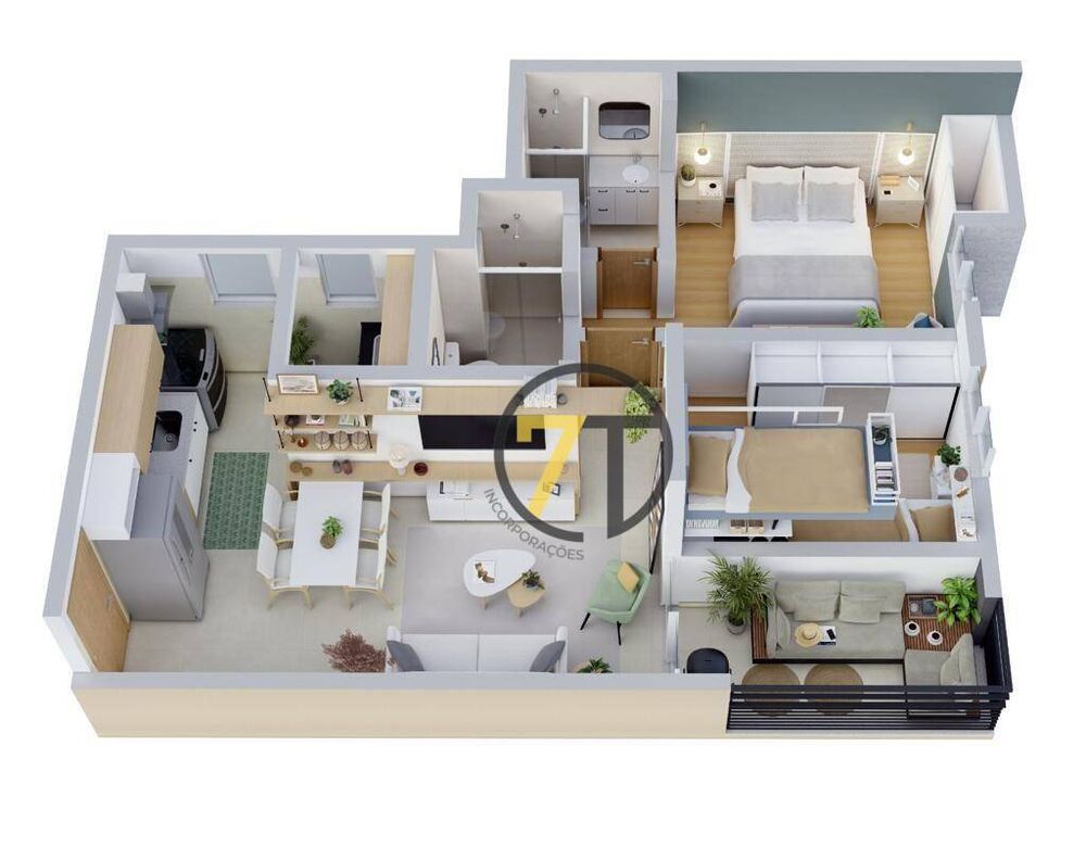 Apartamento à venda com 2 quartos, 52m² - Foto 2