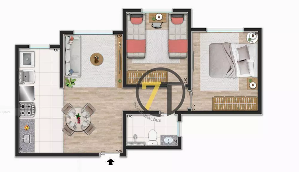 Apartamento à venda com 2 quartos, 40m² - Foto 13