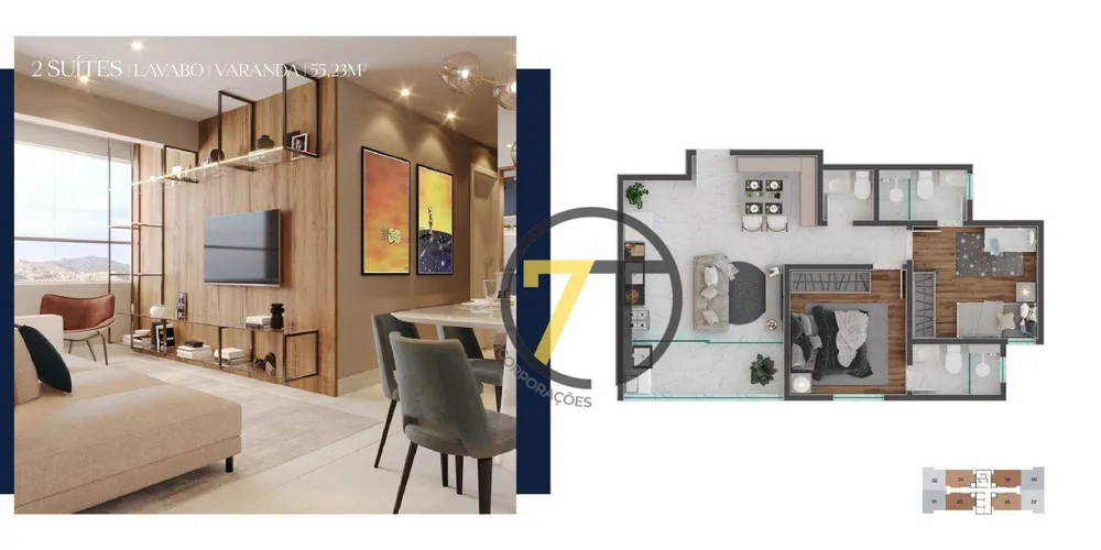 Apartamento, 2 quartos, 57 m² - Foto 3