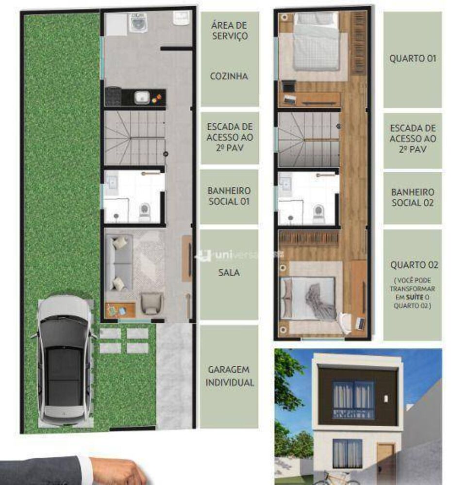 Casa, 2 quartos, 70 m² - Foto 3