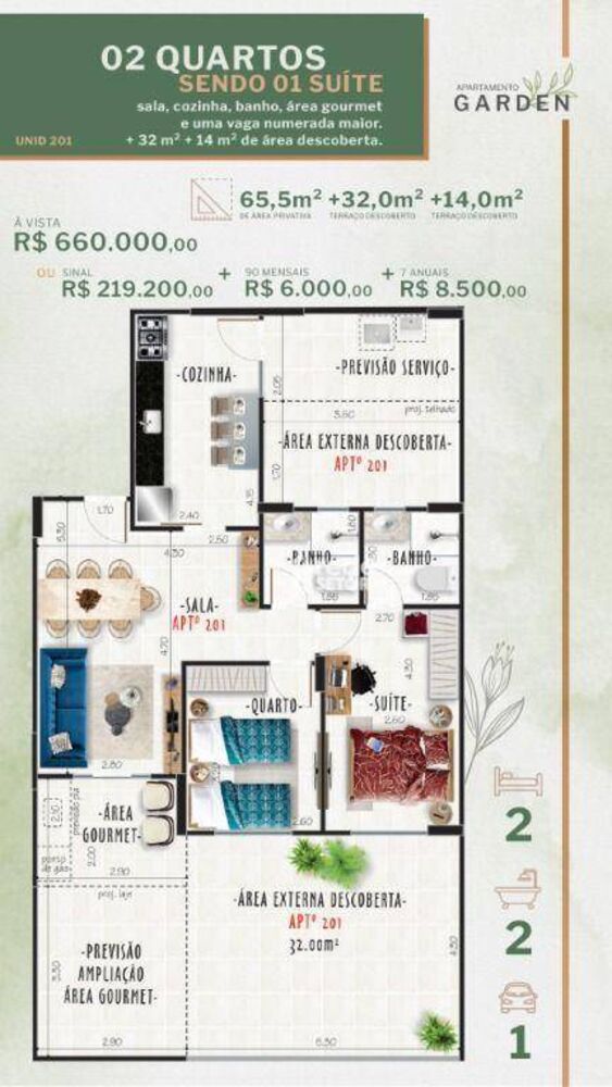 Apartamento à venda com 2 quartos, 60m² - Foto 6