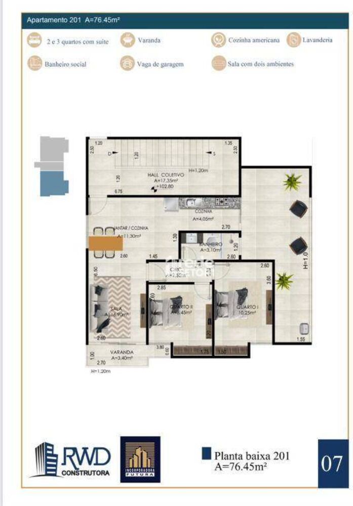 Apartamento, 2 quartos, 76 m² - Foto 2