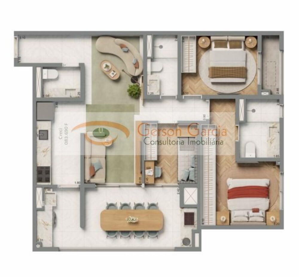 Apartamento, 2 quartos, 60 m² - Foto 1