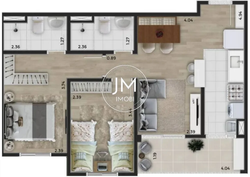 Apartamento, 2 quartos, 56 m² - Foto 9
