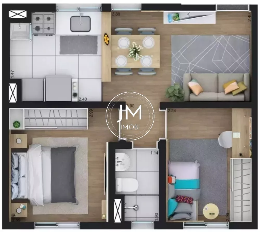 Apartamento, 2 quartos, 39 m² - Foto 2