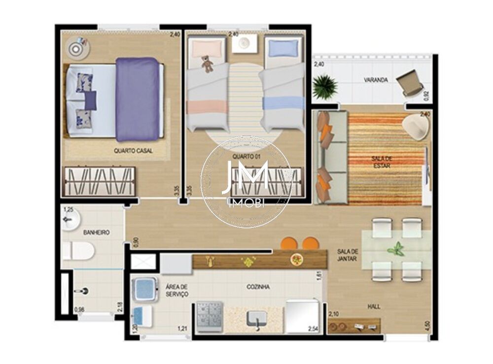 Apartamento, 2 quartos, 47 m² - Foto 2