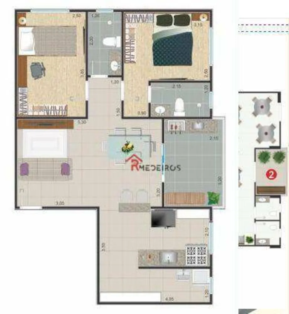 Apartamento, 2 quartos, 70 m² - Foto 2