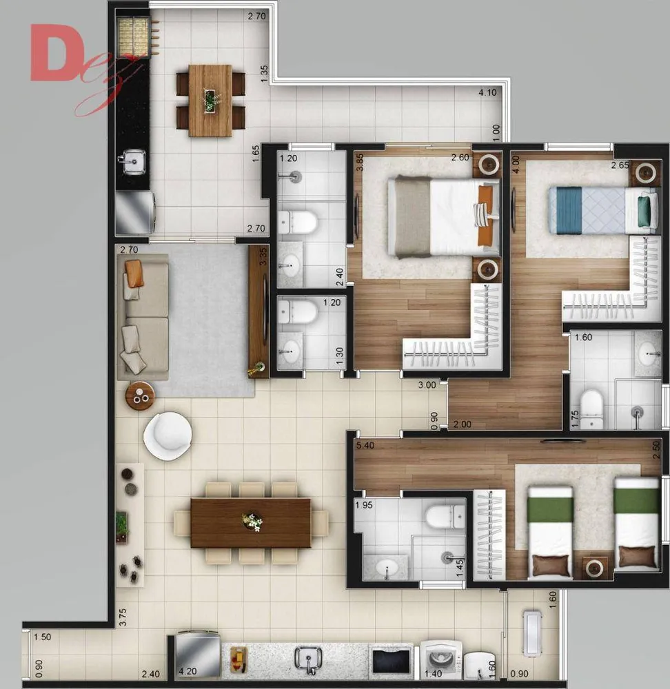 Apartamento, 3 quartos, 104 m² - Foto 4