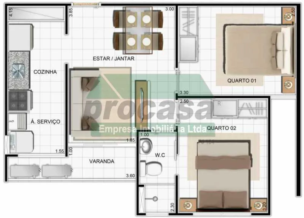 Apartamento, 2 quartos, 43 m² - Foto 9
