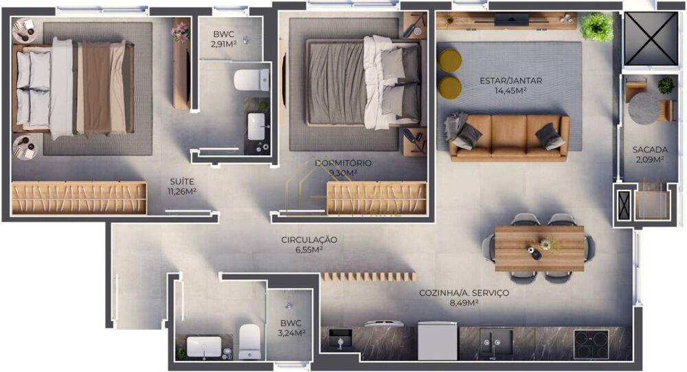 Apartamento, 2 quartos, 70 m² - Foto 3