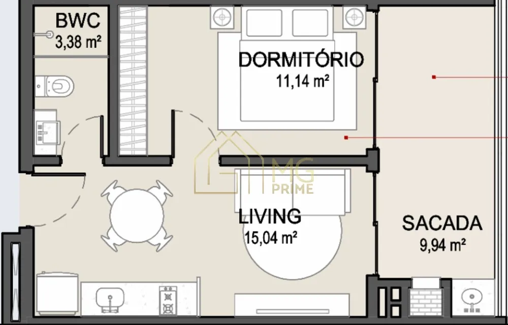 Apartamento, 1 quarto, 48 m² - Foto 10