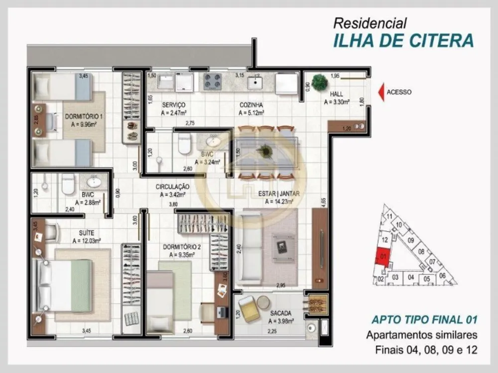 Apartamento, 3 quartos, 80 m² - Foto 2