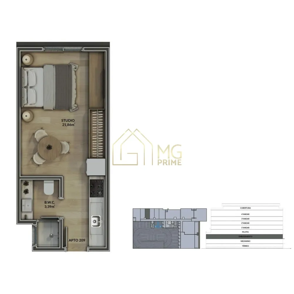 Apartamento, 1 quarto, 28 m² - Foto 10