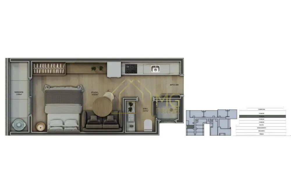 Apartamento, 1 quarto, 30 m² - Foto 8