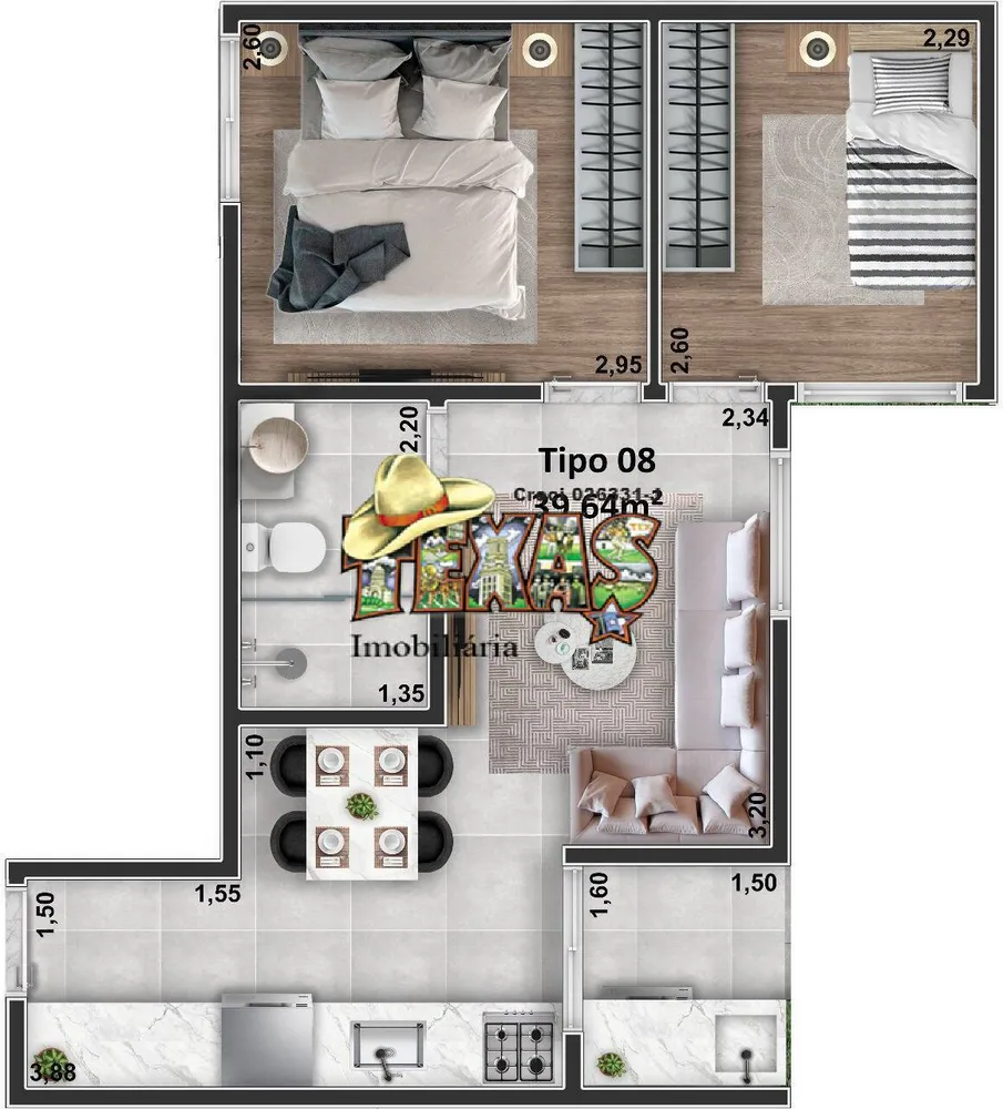 Apartamento, 2 quartos, 39 m² - Foto 1