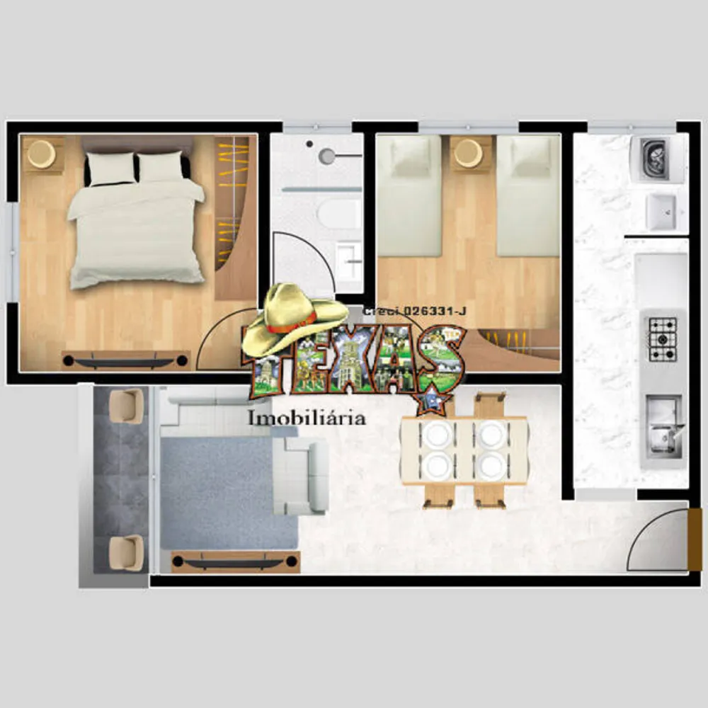 Apartamento, 2 quartos, 46 m² - Foto 1