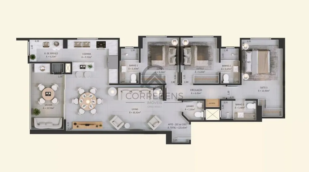Apartamento, 3 quartos, 125 m² - Foto 8