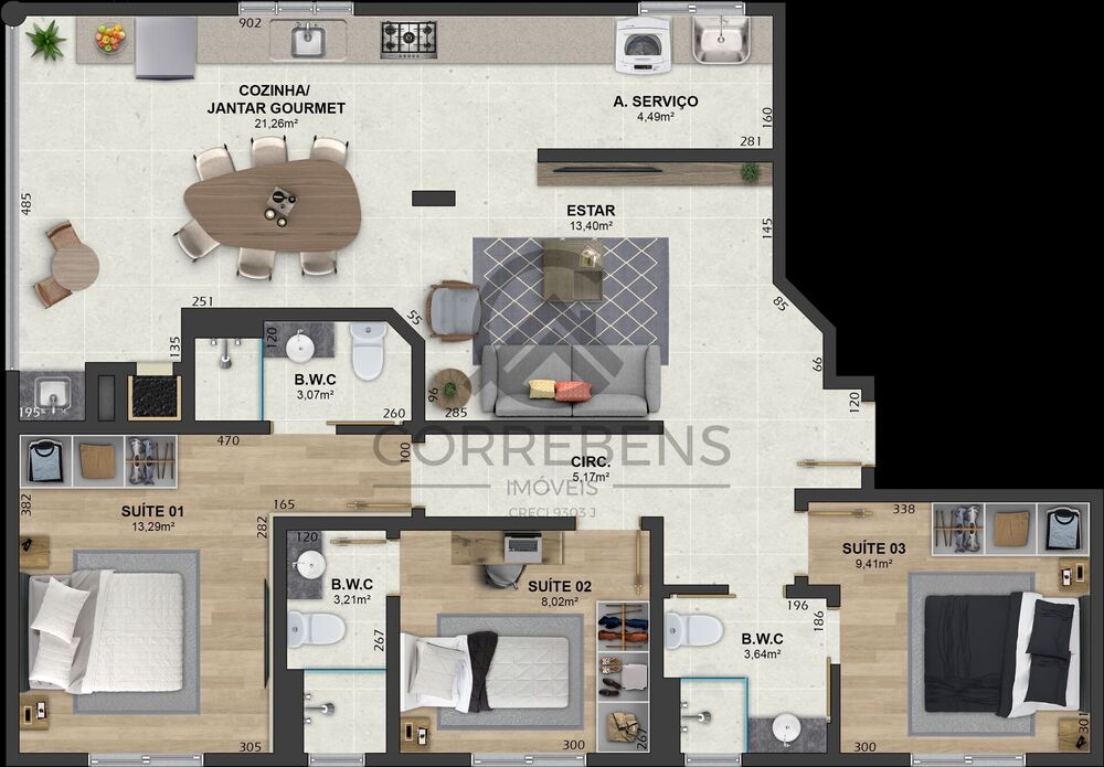 Apartamento, 4 quartos, 181 m² - Foto 2