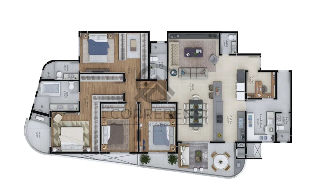 Apartamento, 4 quartos, 208 m² - Foto 2