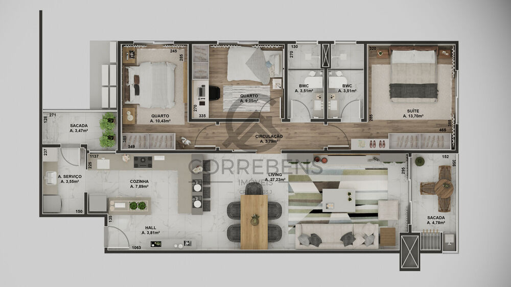 Apartamento, 3 quartos, 108 m² - Foto 2