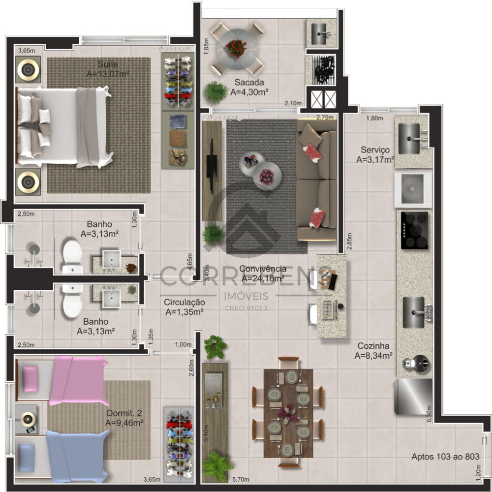 Apartamento, 2 quartos, 84 m² - Foto 3