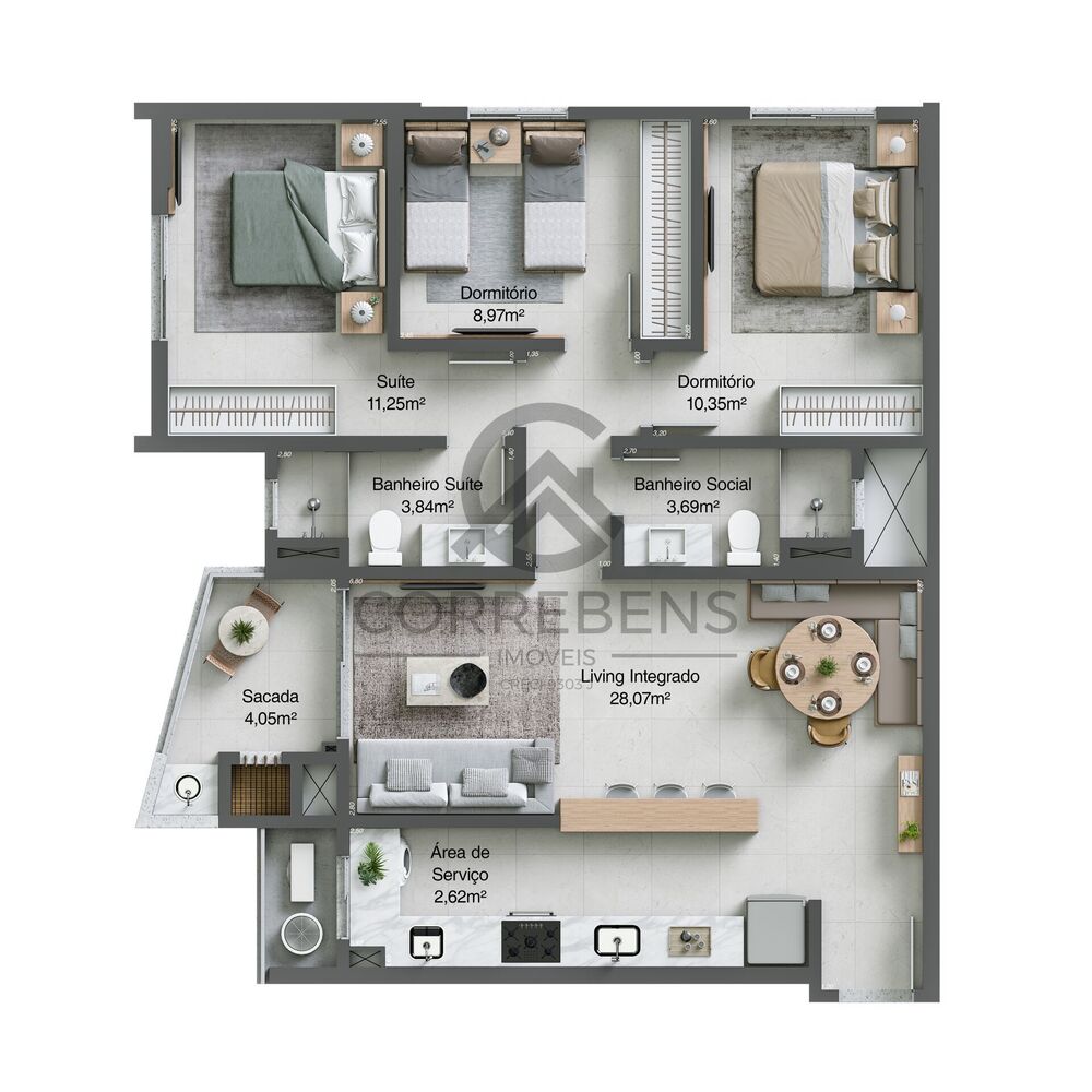 Apartamento, 2 quartos, 65 m² - Foto 3